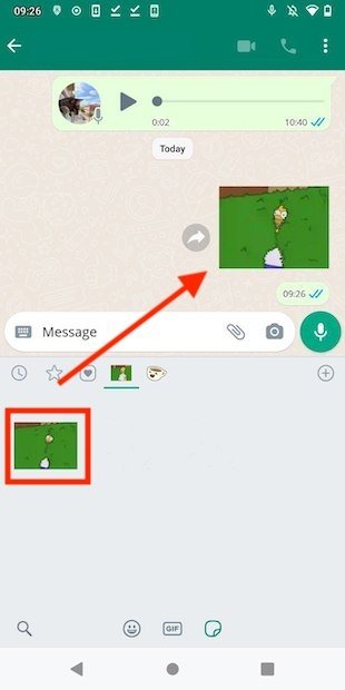 Utilisation du paquet dans WhatsApp