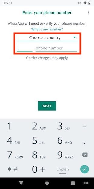 Verificar el número de teléfono para crear la cuenta