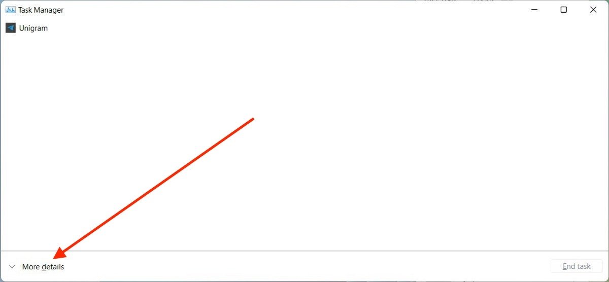 Ver más detalles en el administrador de tareas