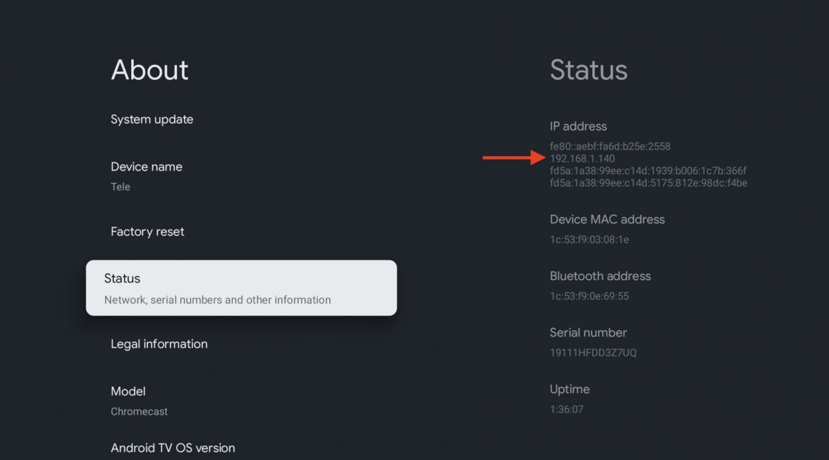 Ver o endereço IP da sua Android TV