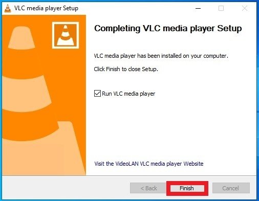 VLC instalado e pronto para ser usado