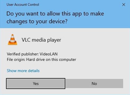 Разрешение VLC для внесения системных изменений