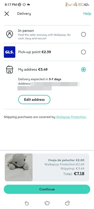 Wallapop Shipping: home delivery option