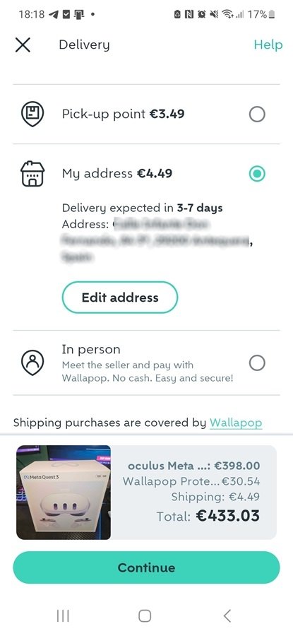 We will always pay Wallapop Protect when we purchase with shipping