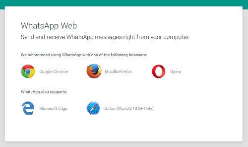 Webbrowser compatibili con WhatsApp Web