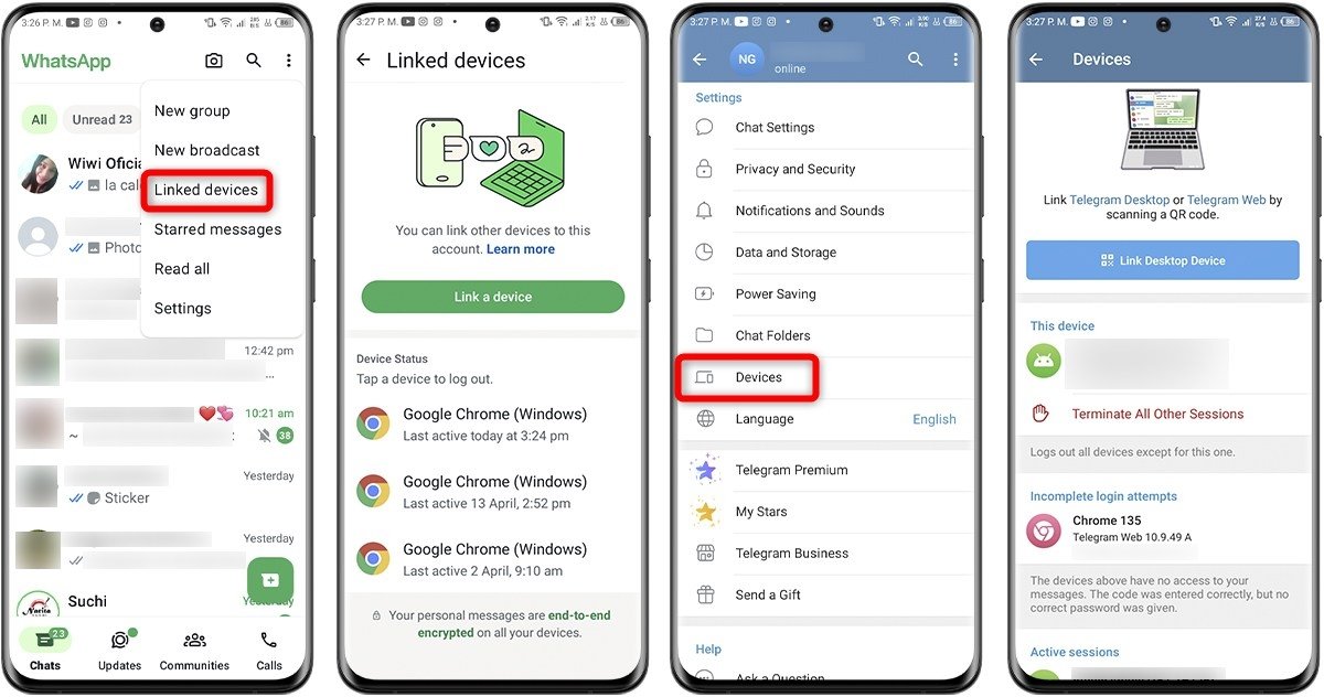 WhastsApp vs Telegram - Fonctionnement multiplateforme