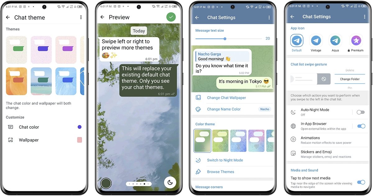 WhastsApp vs Telegram - Options de personnalisation