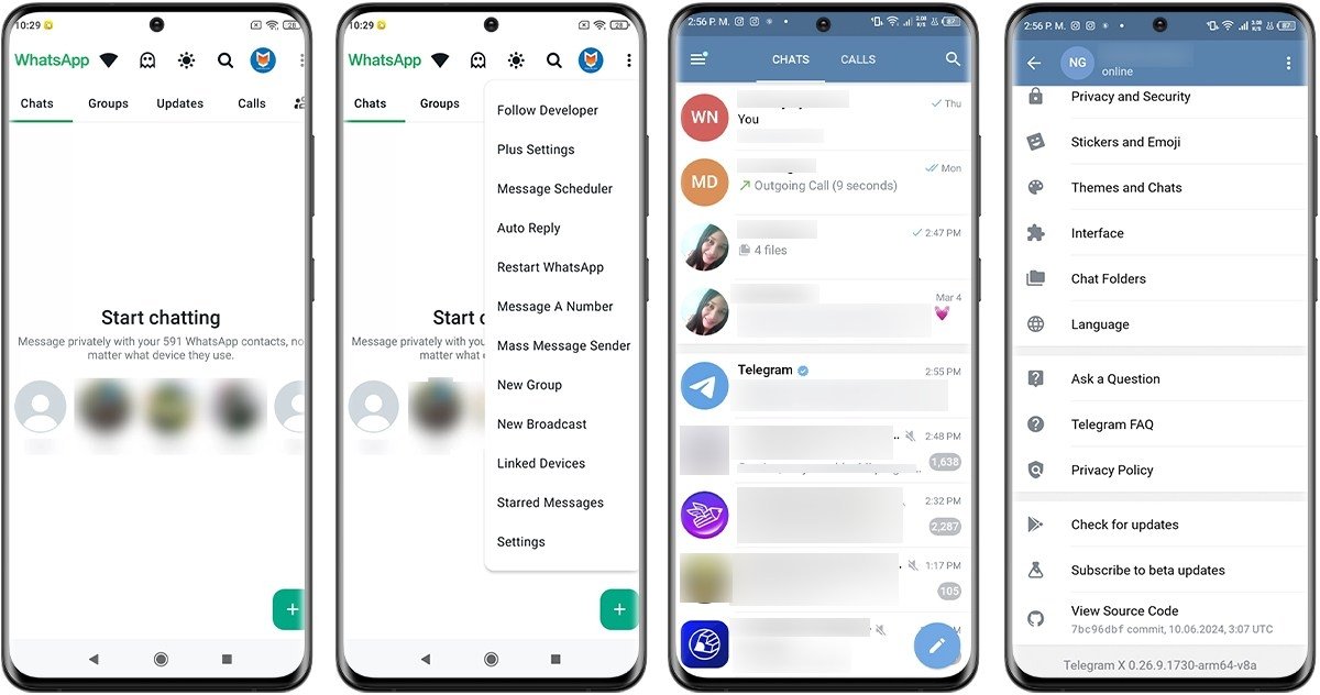 WhastsApp vs Telegram - Clients non officiels ou MODs