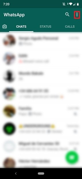 Vista principal de WhatsApp