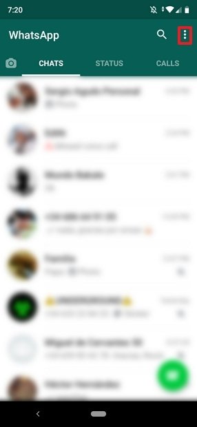 WhatsApp main interface