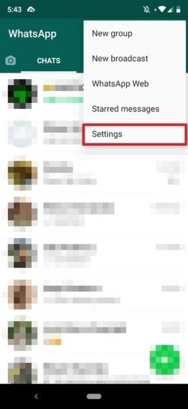 WhatsApp menu