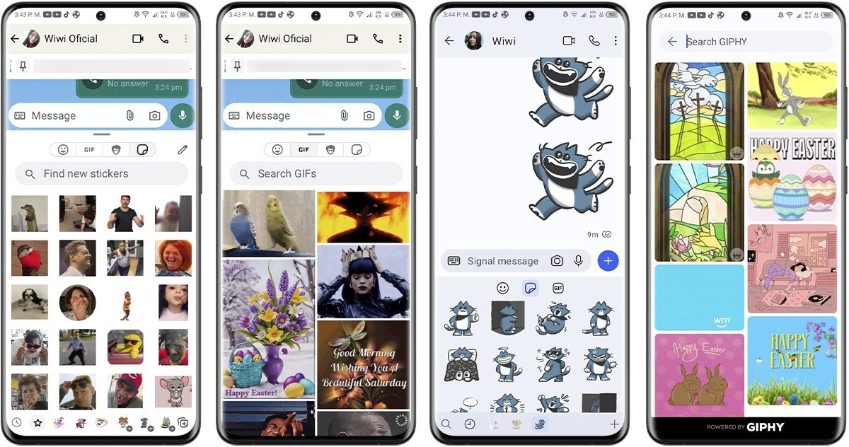 WhatsApp ou Signal - Autocollants et GIFs