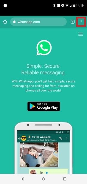 WhatsApp webpage
