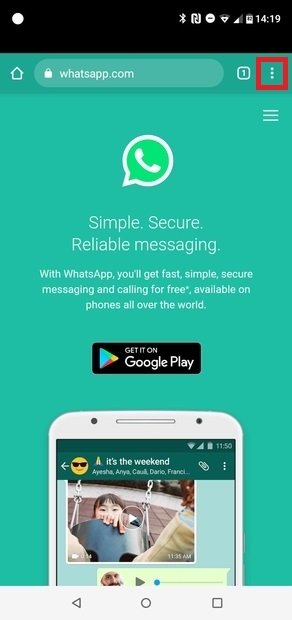 Página web do WhatsApp