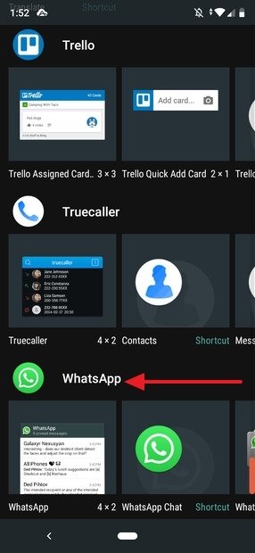 WhatsApp widgets