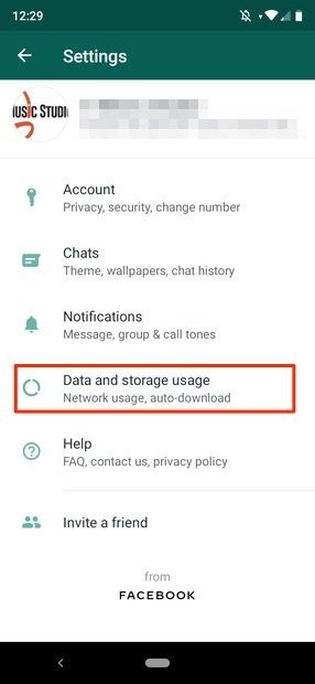 WhatsApp’s settings