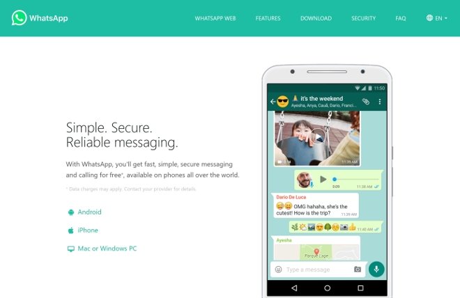 WhatsApp Webサイト