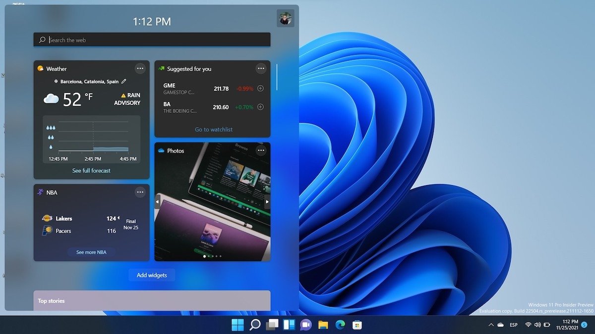 Widgets dans Windows 11