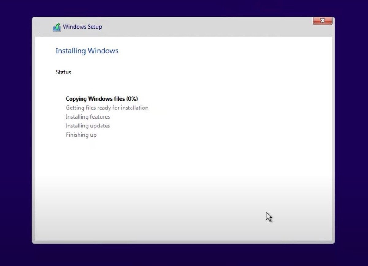 Windows 11-Installationprozess läuft