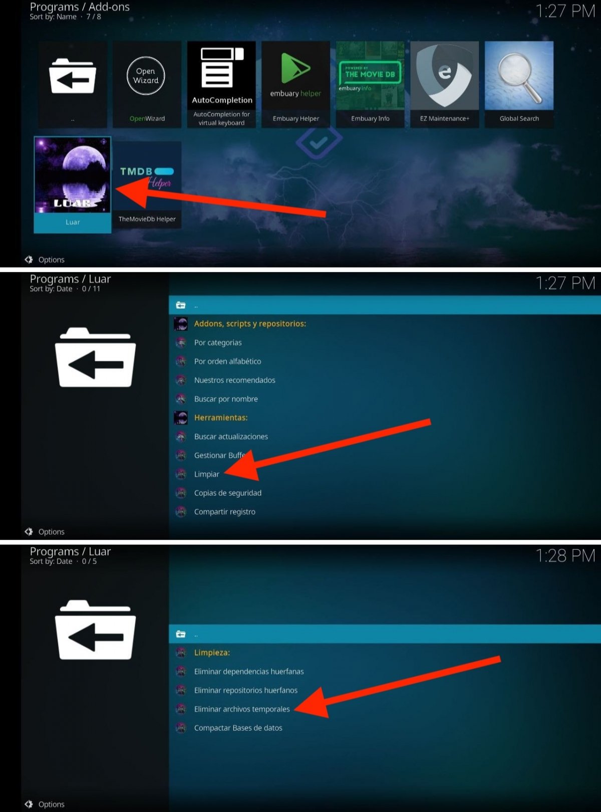 With Luar, deleting cache is very easy