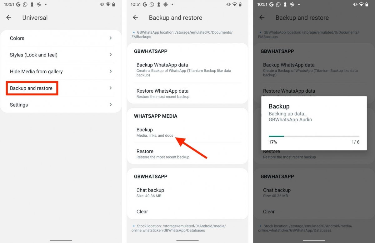 Как сделать и восстановить резервную копию в GBWhatsApp