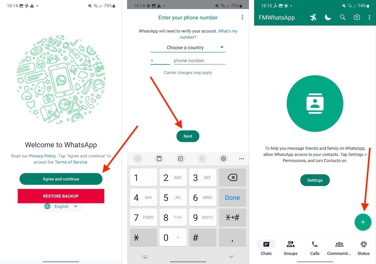 Your first steps in FMWhatsApp to configure your account