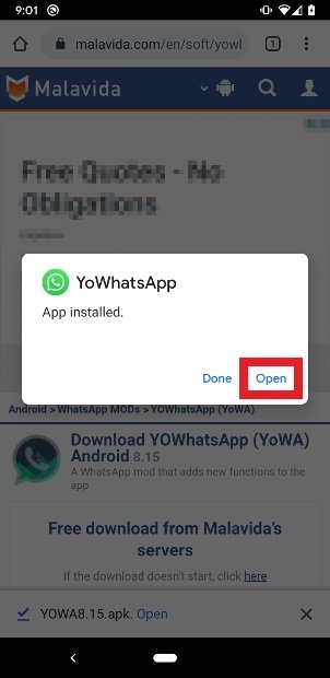 YOWhatsAppの更新が完了しました