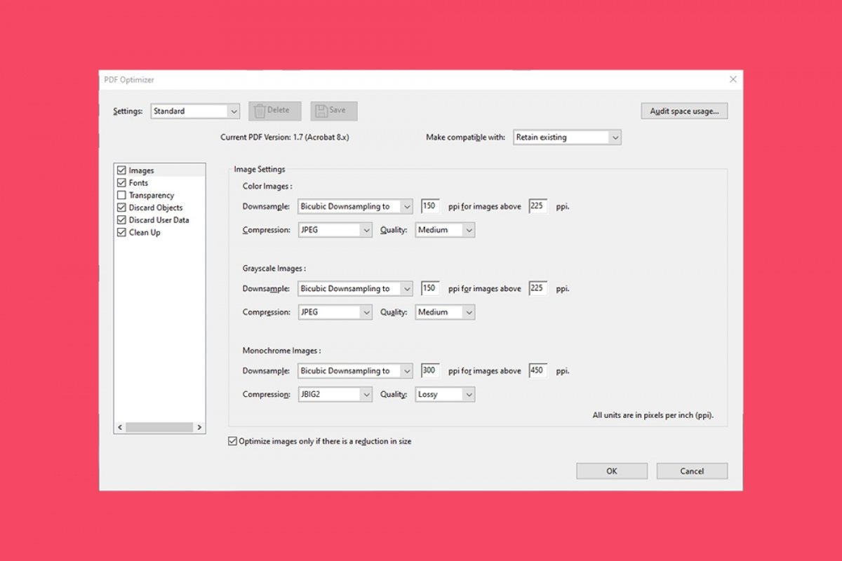 reduce pdf file size adobe acrobat reader dc