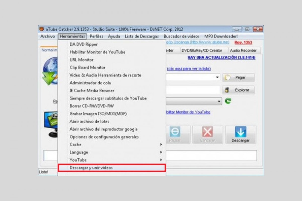 Cómo unir vídeos con aTube Catcher