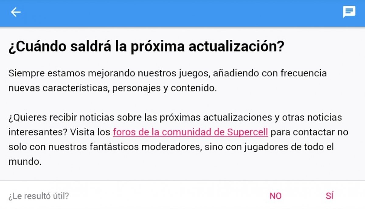 Cuándo actualiza Clash of Clans