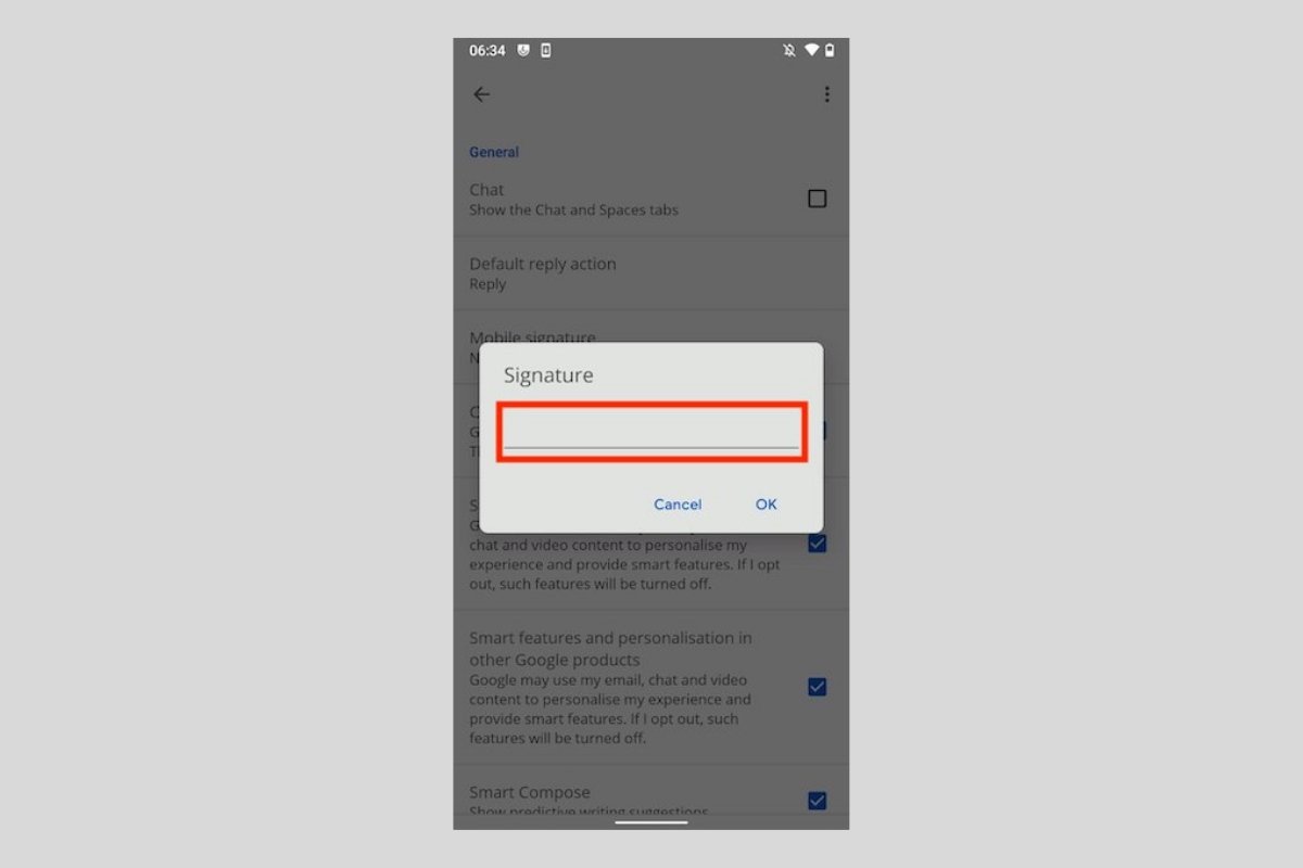 How to create and configure a Gmail signature on Android