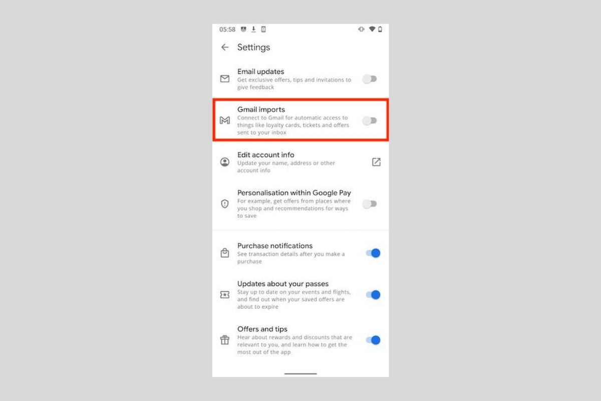 Cómo enlazar Google Pay con Gmail desde Android