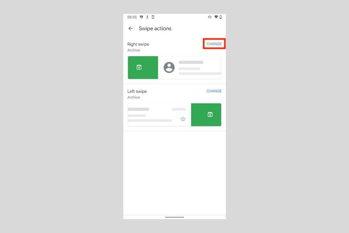 How to customize the swipe gesture in Gmail for Android