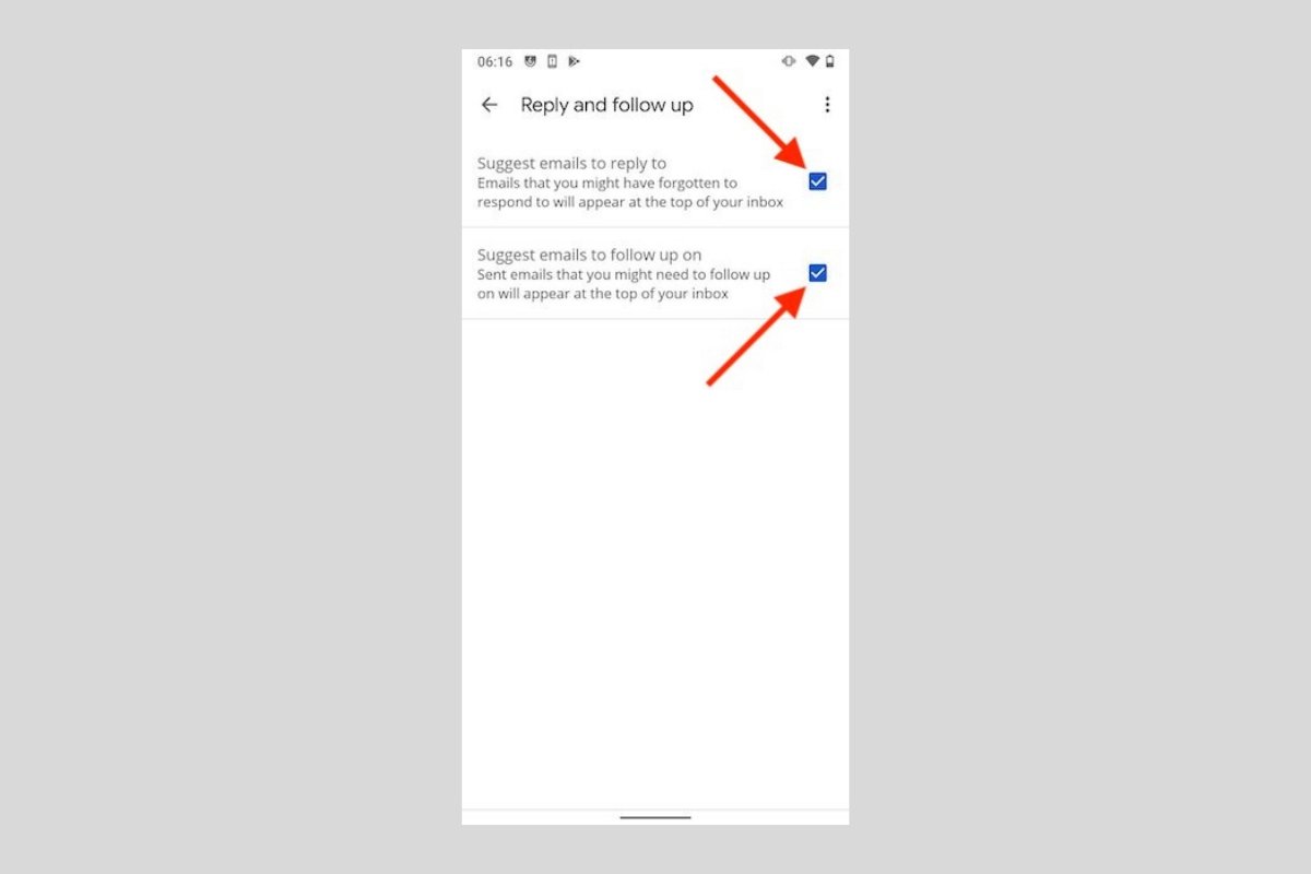 Cómo activar y desactivar los recordatorios en Gmail de Android