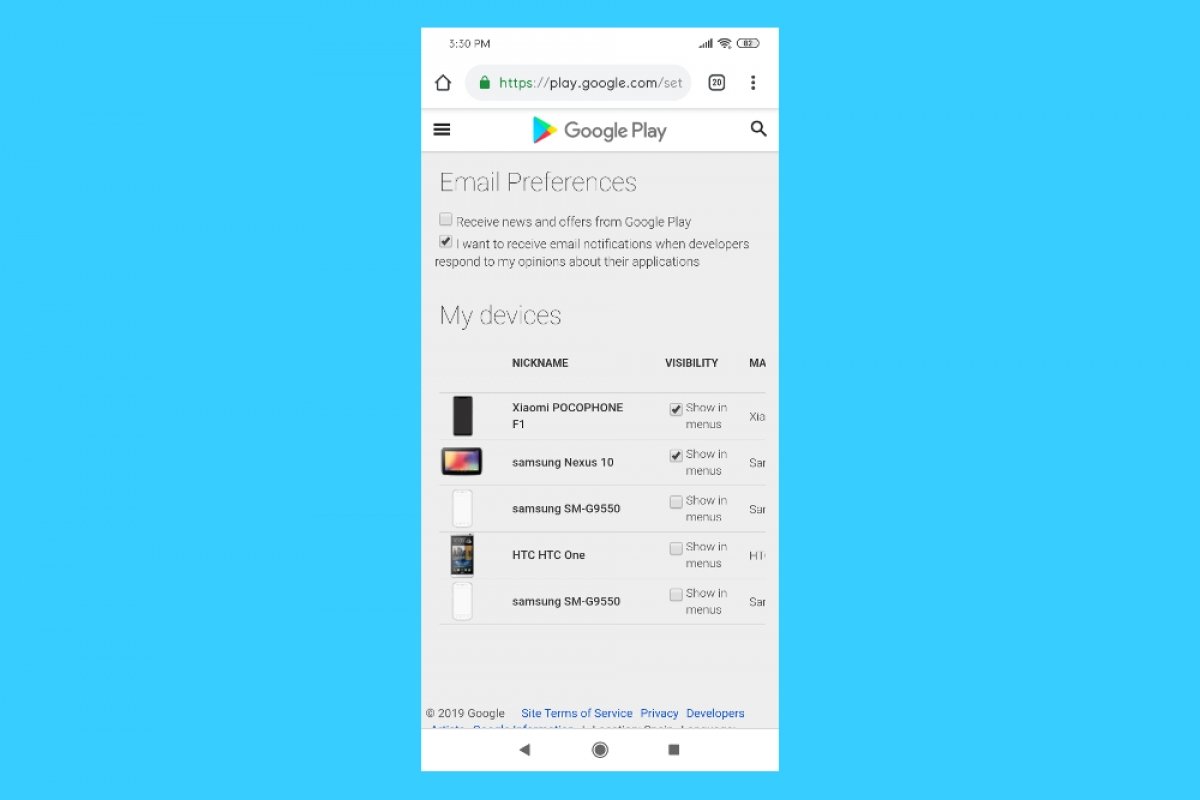 How to remove devices from Google Play