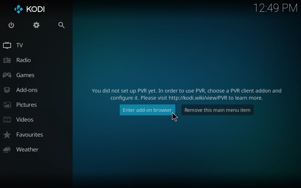 How to fix the Kodi error 'No PVR add-ons could be found'