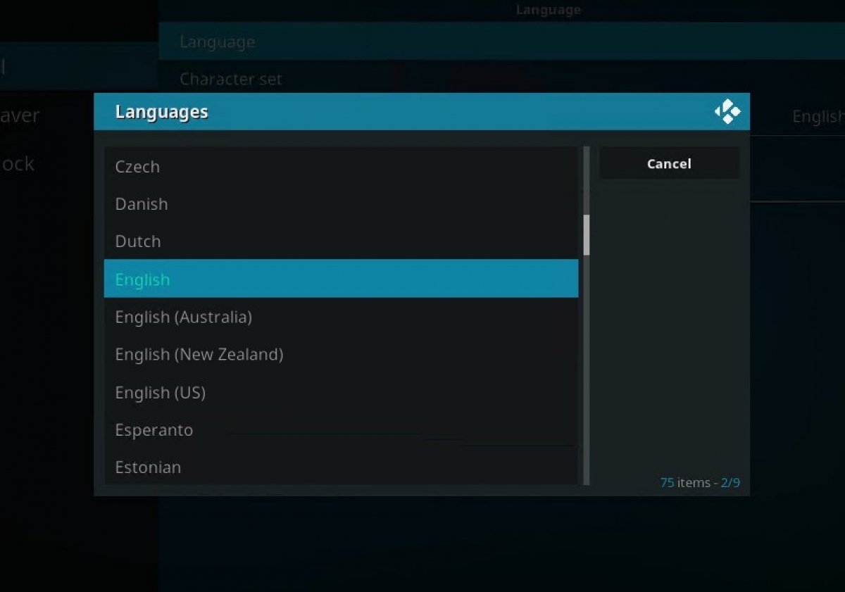 How to set Kodi in English