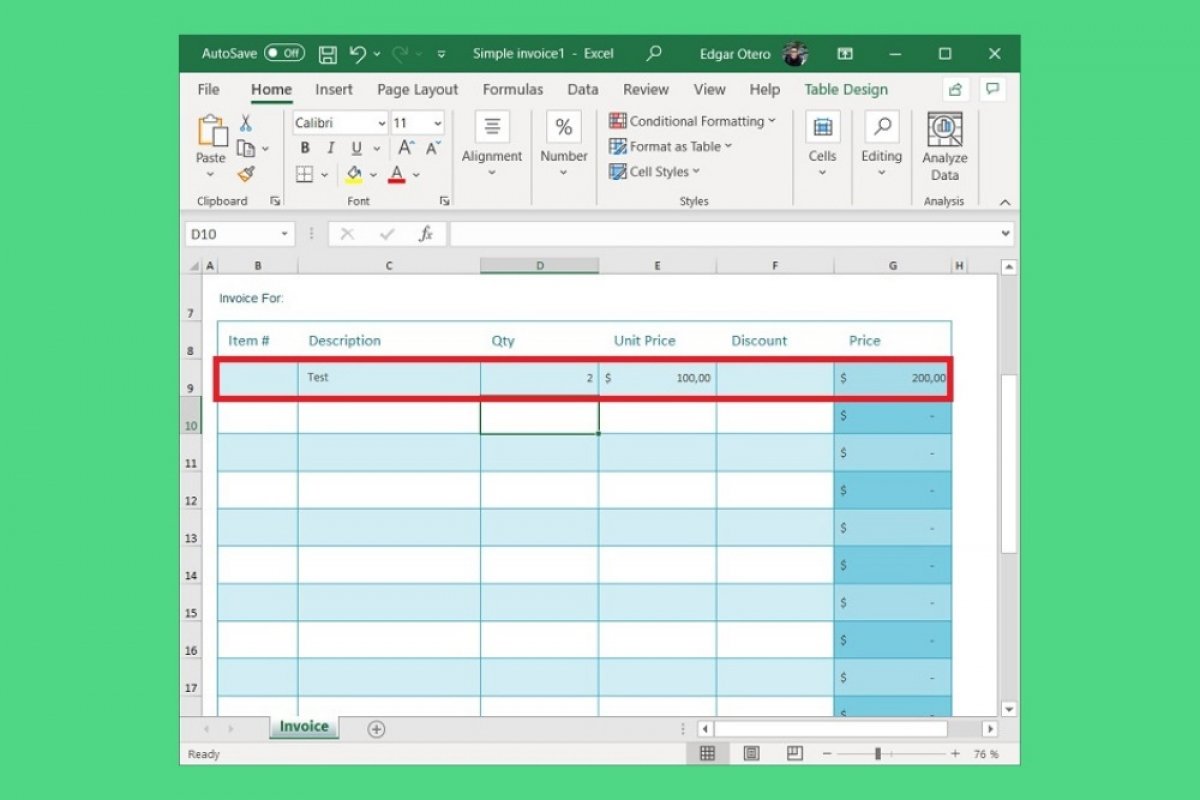 hacer forma en excel para mac