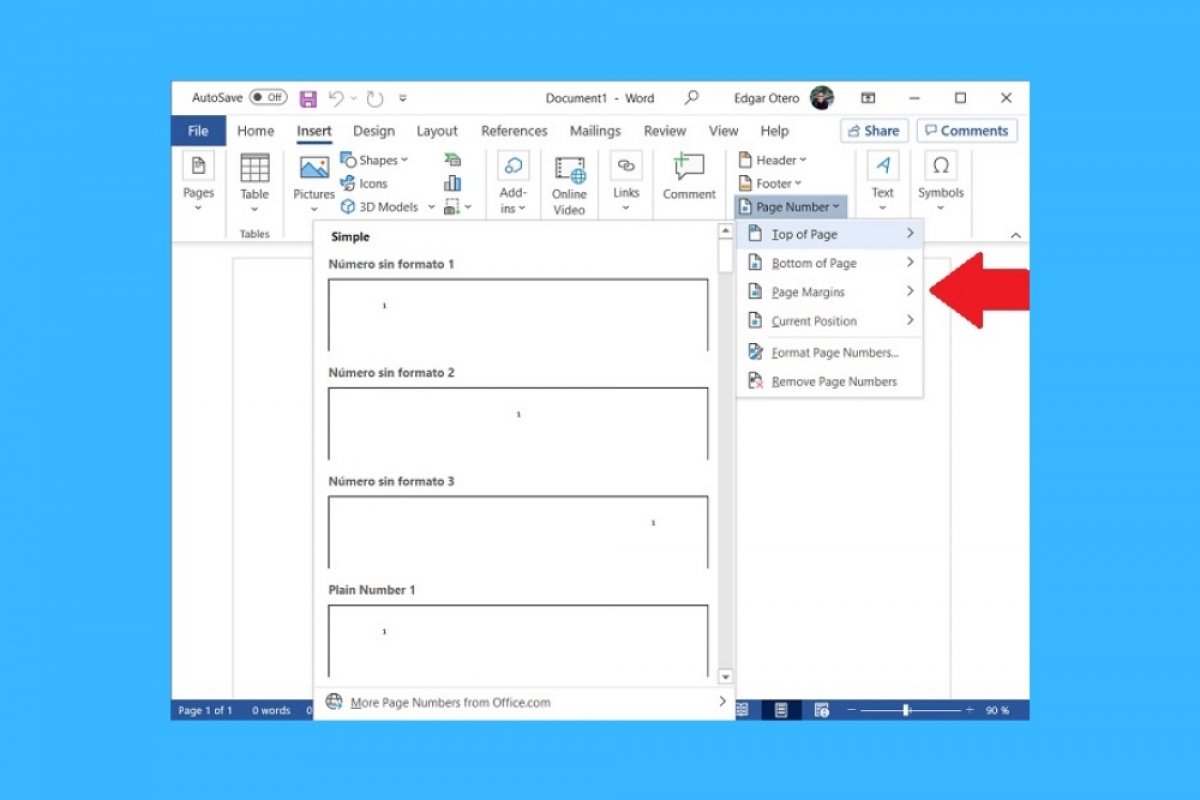 How to number pages in Word