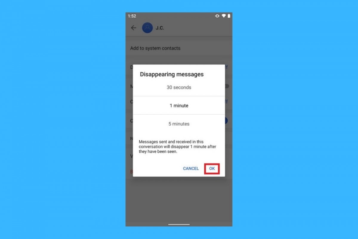 disappearing messages signal