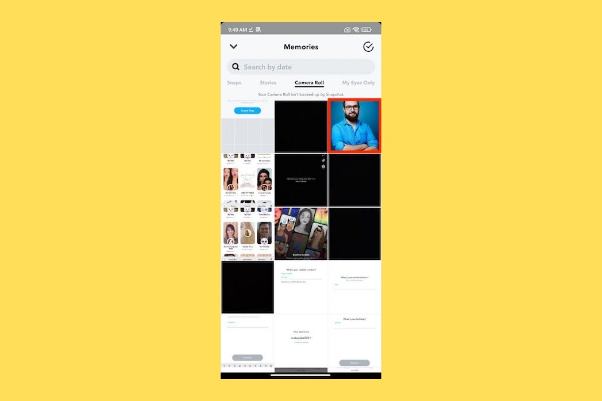Cómo subir fotos de la galería a Snapchat