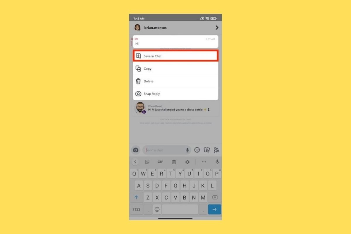 Cómo guardar chats de Snapchat desde Android