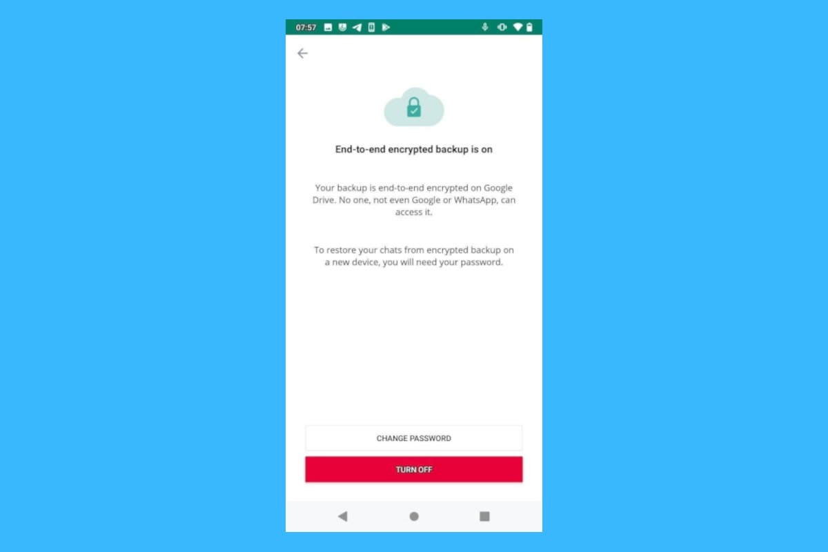 Cómo cifrar las copias de seguridad de WhatsApp
