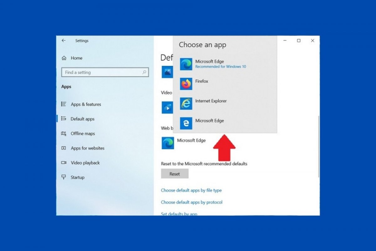 How to change the default browser in Windows 10