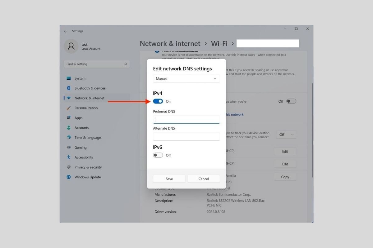 How to change DNS in Windows 11