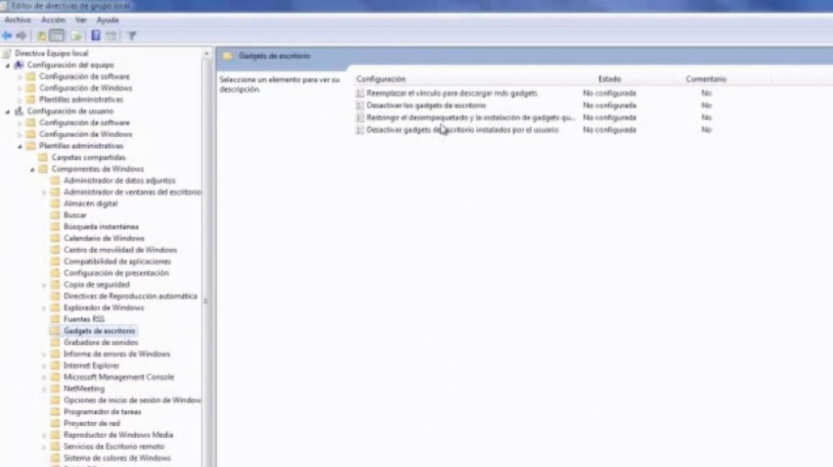 Cómo quitar Gadgets en Windows 7