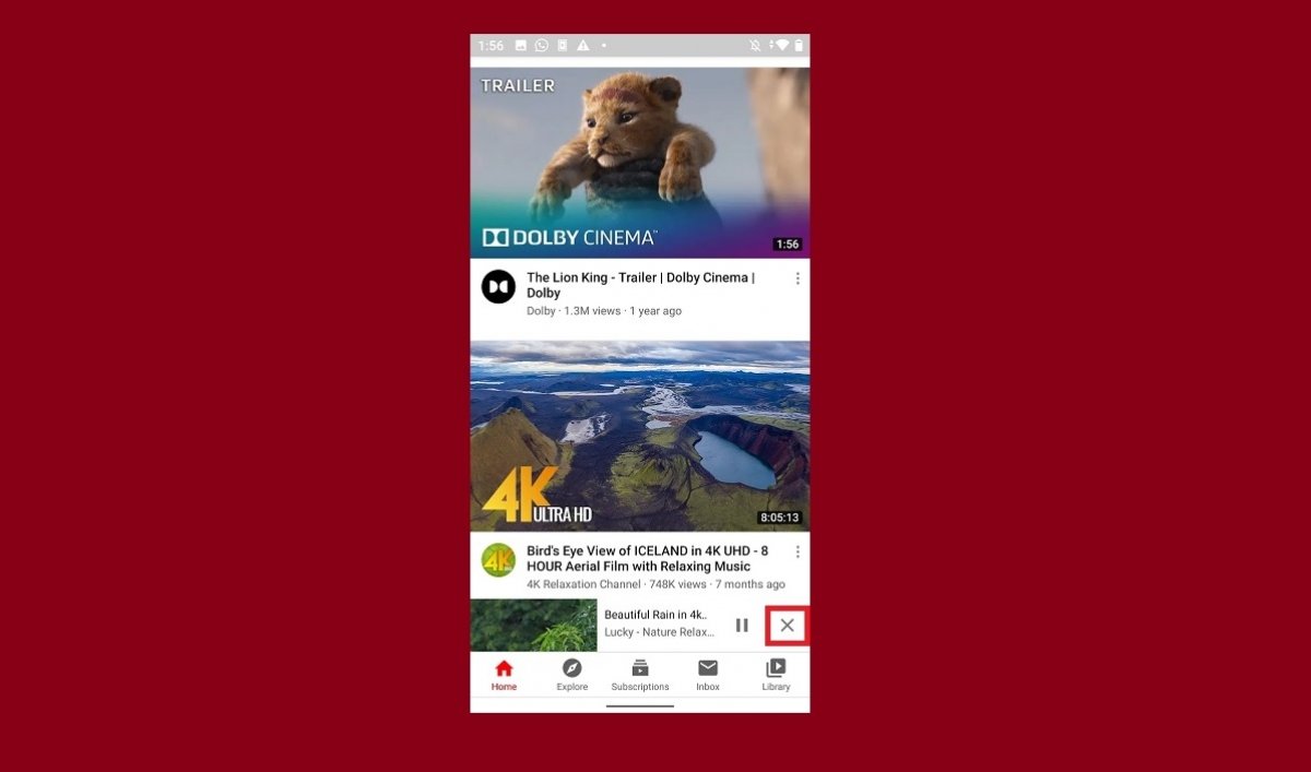 How to disable videos in the background in YouTube for Android